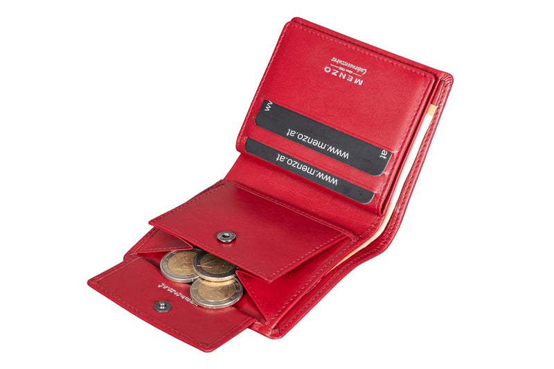 Menzo 7008 Kleinbörse rot  / Nappaleder