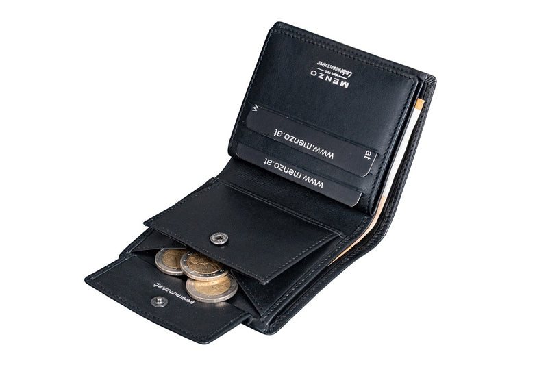 Menzo 7008 Kleinbörse schwarz  / Nappaleder