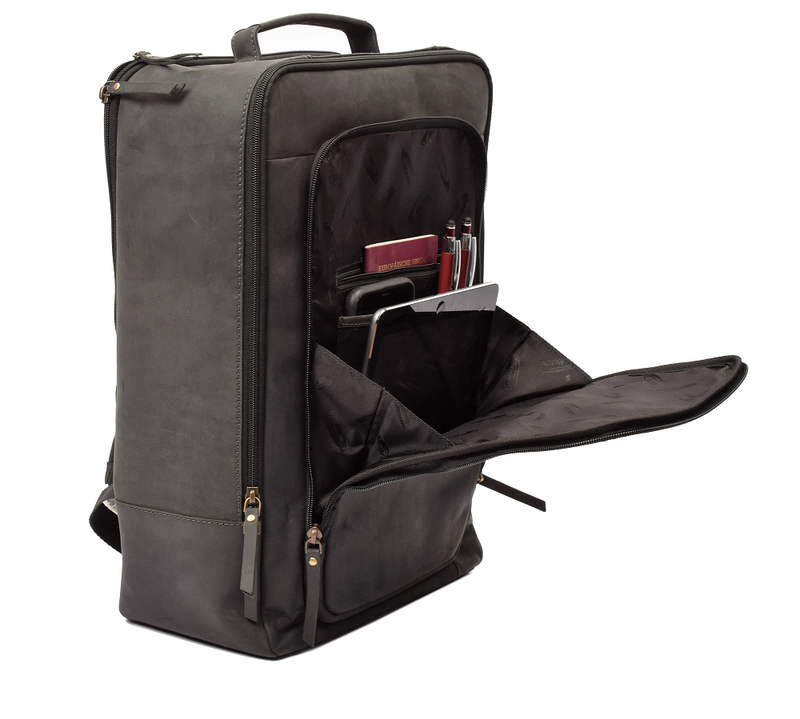 MB80 - Rucksack Büffelleder/schwarz