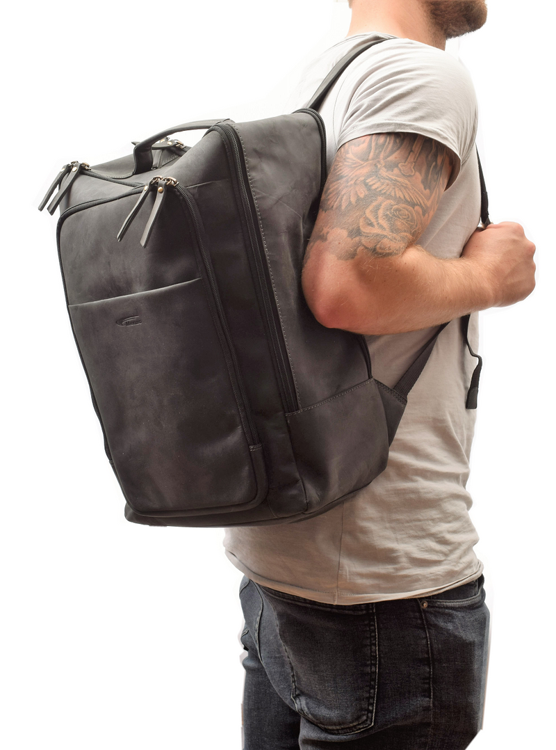 MB80 - Rucksack Büffelleder/schwarz